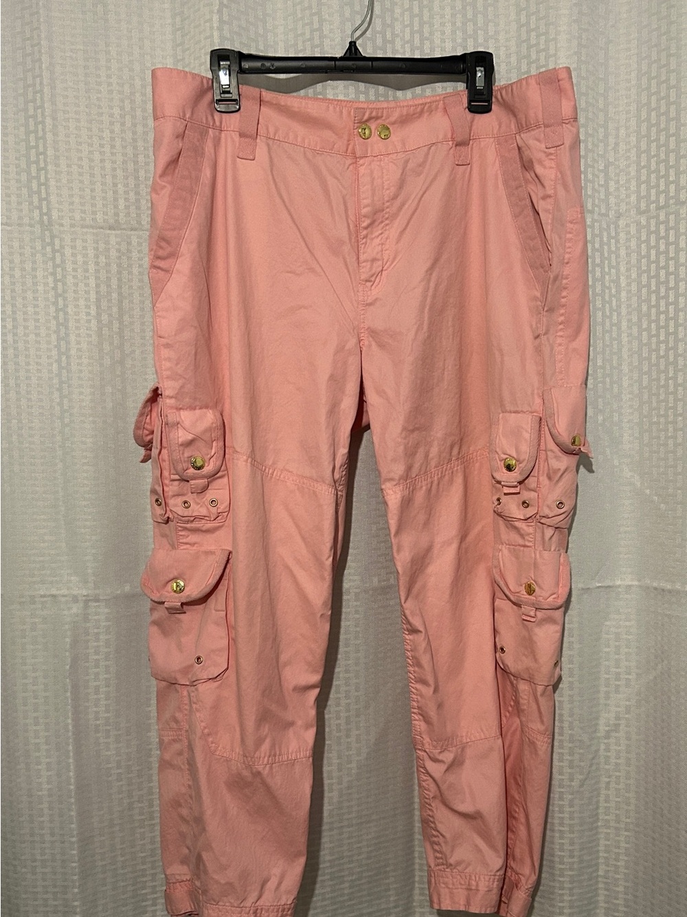 VINTAGE Lauren Ralph Lauren Light Pink Faux-Pocket Utility Style Pants Size 16
